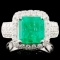 18K Gold 3.07ct Emerald & 2.29ctw Diamond Ring