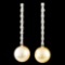 18K Gold 11.00MM Pearl & 0.76ctw Diamond Earrings