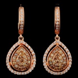 14K Gold 0.63ctw Fancy Diamond Earrings