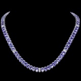 14k Gold 55.00ct Tanzanite & 1.35ct Diamond Neckl