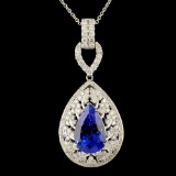 18K Gold 8.03ct Tanzanite & 1.68ctw Diamond Pendan