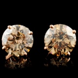 14K Gold 3.81ctw Stud Diamond Earrings