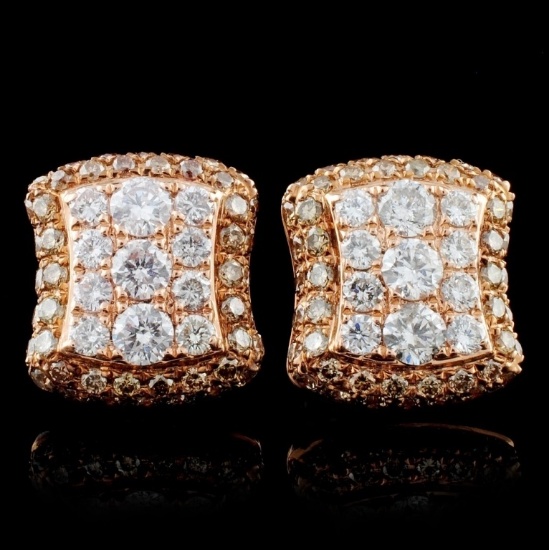 14K Rose Gold 1.46ctw Diamond Earrings