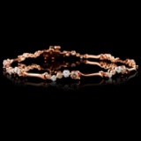 14K Rose Gold 2.12ctw Fancy Color Diamond Bracelet