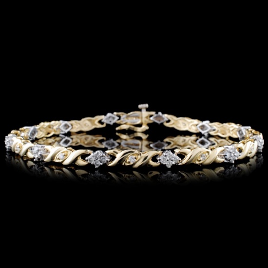 14K Two-Tone 1.00ctw Diamond Bracelet