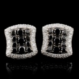14K White Gold 1.47ctw Fancy Color Diamond Earring