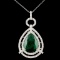 18K Gold 10.81ct Emerald 2.18ctw Diamond Pendant