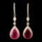 18K Gold 10.22ct Rubellite & 2.20ctw Diamond Earri