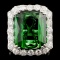 18K Gold 23.82ct Tourmaline & 3.43ctw Diamond Ring