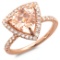 14K Gold 3.00ct Morganite & 0.65ct Diamond Ring