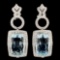 14K Gold 27.02ct Aquamarine & 1.85ctw Diamond Earr