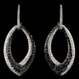 14K White Gold 1.71ctw Fancy Color Diamond Earring