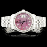 Rolex SS DateJust 3.00ct Diamond 36MM Wristwatch