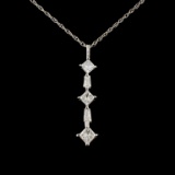 14K White Gold 0.85ctw Diamond Pendant