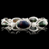 14K Gold 24.62ct Opal & 2.87ctw Diamond Bracelet