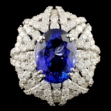 18K Gold 8.04ct Tanzanite & 3.97ctw Diamond Ring