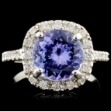 14K Gold 2.95ct Tanzanite & 0.41ctw Diamond Ring