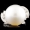 18K Gold 15.00mm Pearl & 0.73ctw Diamond Ring