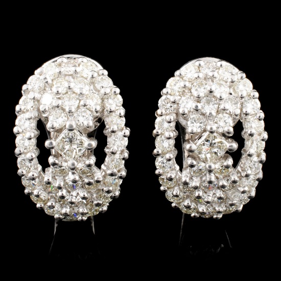 18K Gold 1.96ctw Diamond Earrings