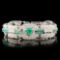 18K Gold 4.77ct Emerald & 7.70ctw Diamond Bracelet