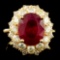 14K Gold 5.61ct Ruby & 1.45ctw Diamond Ring