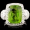 14K Gold 5.74ct Peridot & 0.74ctw Diamond Ring