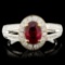 18K Gold 1.08ct Ruby & 0.55ctw Diamond Ring