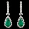 18K Gold 4.41ctw Emerald & 1.66ctw Diamond Earring