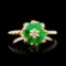 14K Gold 0.60ctw Emerald & 0.03ctw Diamond Ring