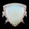 18K Gold 5.66ct Opal & 1.17ctw Diamond Ring