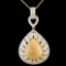 18K Gold 7.47ct Opal & 1.90ctw Diamond Pendant