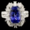 18K Gold 4.50ct Tanzanite & 1.04ctw Diamond Ring