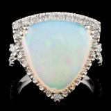 18K Gold 5.66ct Opal & 1.17ctw Diamond Ring