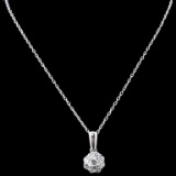 18K White Gold 0.54ctw Diamond Pendant