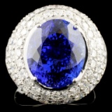 18K Gold 9.73ct Tanzanite & 3.14ctw Diamond Ring