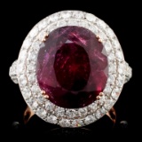 18K Gold 9.32ct Tourmaline & 2.16ct Diamond Ring