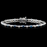 18K White Gold 1.98ctw Fancy Color Diamond Bracele