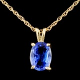 14K Gold 0.88ct Tanzanite Pendant