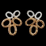 14K Gold 1.05ctw Diamond Earrings