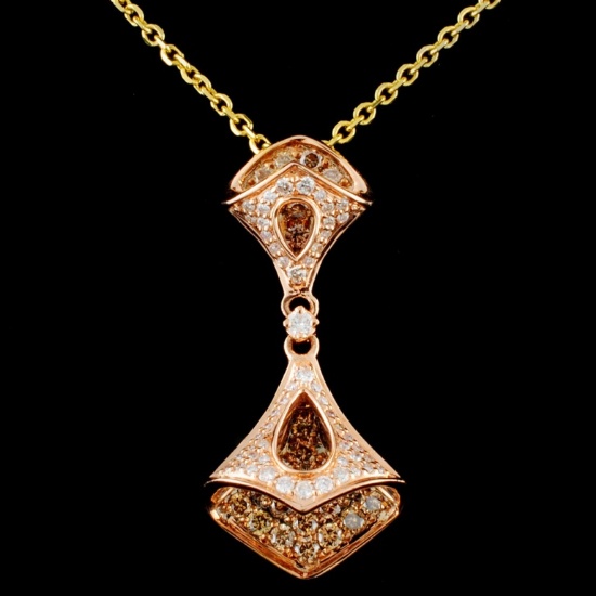 14K Gold 0.70ctw Fancy Color Diamond Pendant