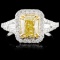 18K Gold 1.90ctw Fancy Color Diamond Ring