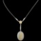 14K Gold 7.42ct Opal & 0.70ctw Diamond Necklace