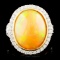 18K Gold 7.87ct Opal & 1.02ctw Diamond Ring