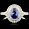18K Gold 0.80ct Sapphire & 0.48ctw Diamond Ring
