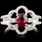 18K Gold 0.99ct Ruby & 0.31ctw Diamond Ring