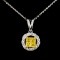 18K Gold 0.75ctw Sapphire & 0.44ctw Diamond Pendan