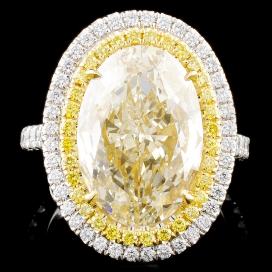 18K White Gold 8.13ctw Fancy Diamond Ring