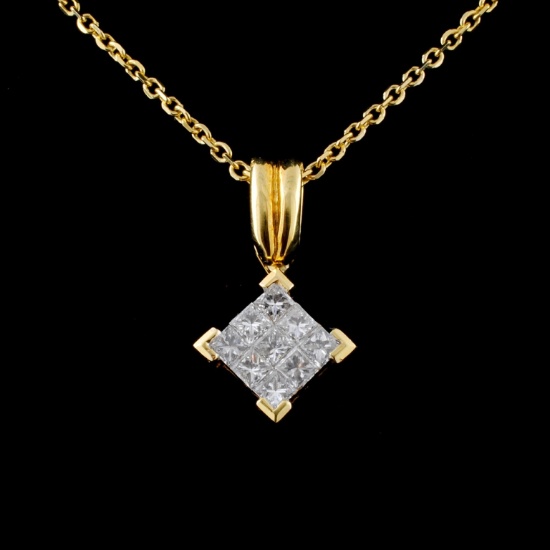18K Yellow Gold 0.50ctw Diamond Pendant
