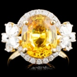 14K Gold 4.46ct Sapphire & 1.12ctw Diamond Ring