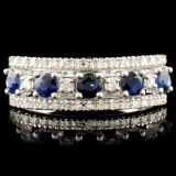 14K Gold 0.62ct Sapphire & 0.20ctw Diamond Ring